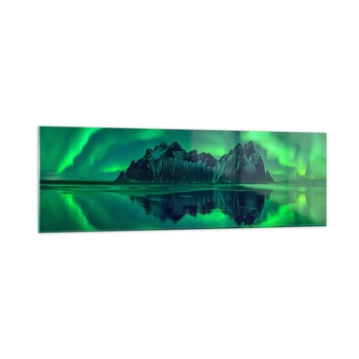 Quadro su vetro - Tra le braccia dell'aurora boreale - 160x50 cm