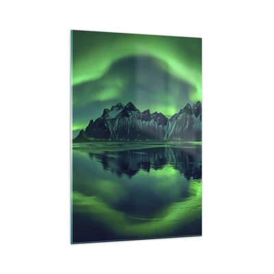 Quadro su vetro - Tra le braccia dell'aurora boreale - 70x100 cm