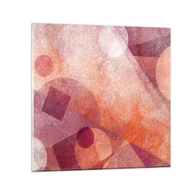 Quadro su vetro - Trasformazioni geometriche in rosa - 50x50 cm