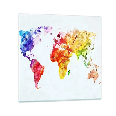 Quadro su vetro - Tutti i colori del mondo - 30x30 cm