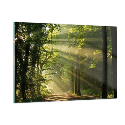 Quadro su vetro - Un attimo nel bosco - 120x80 cm