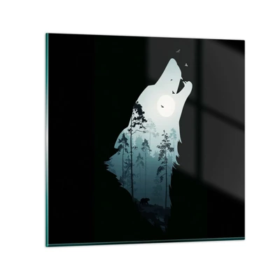 Quadro su vetro - Voce di una notte boschiva - 40x40 cm