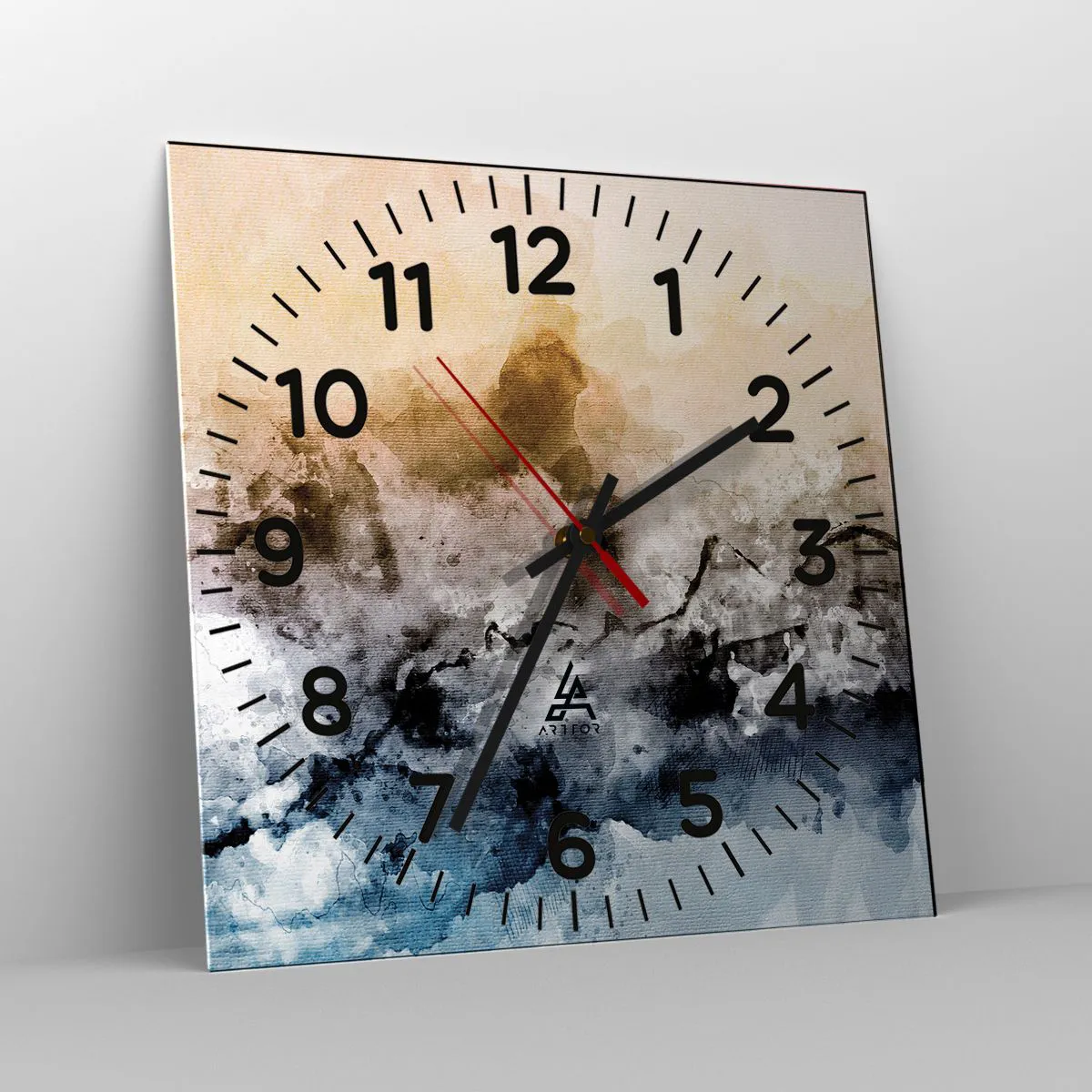 Orologio da parete Arttor - Immersi in una nuvola di nebbia - Quadrante con  numeri, Forma: Quadrato - 30x30 cm - Astrazione, Arte, Modello Moderno