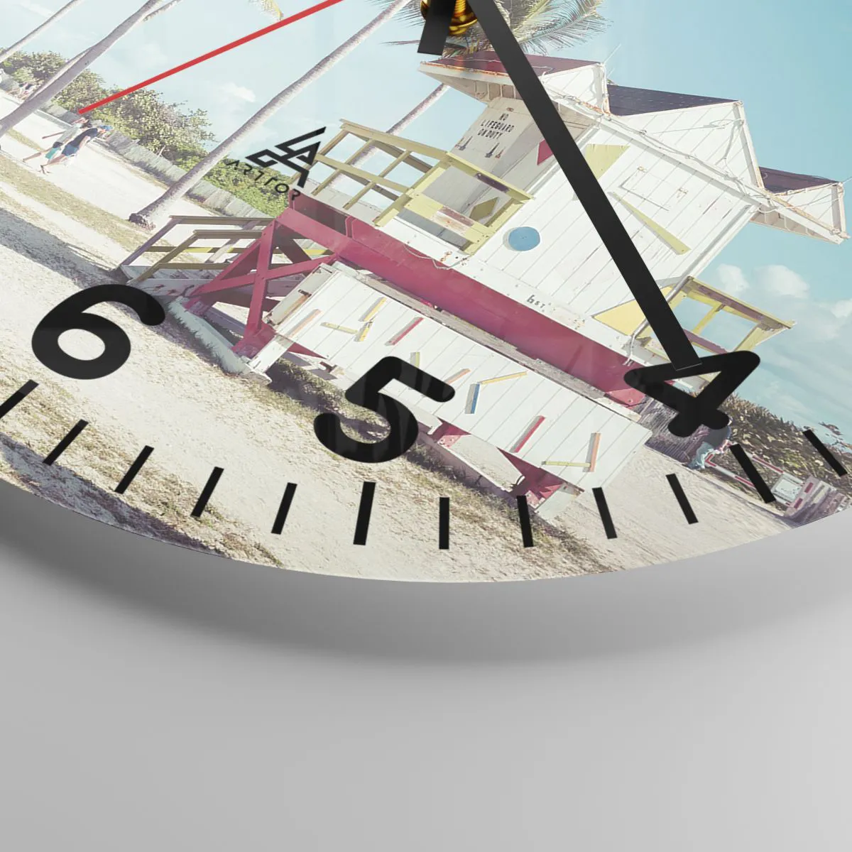 Orologio da parete Arttor - Ti aspetta una bella giornata - Quadrante con  numeri, Forma: Cerchio - 30x30 cm - Paesaggio, Spiaggia, Florida