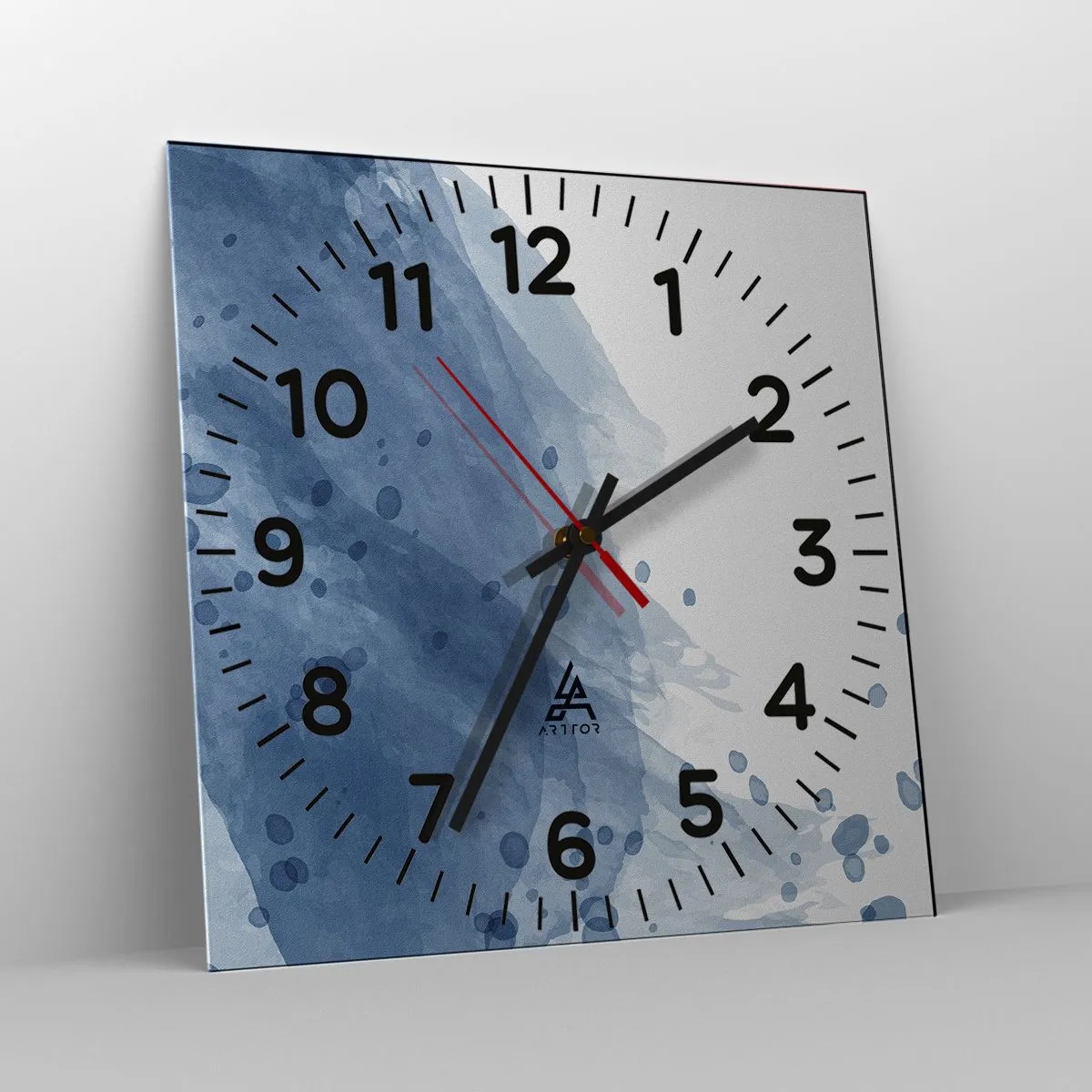 Orologio da parete Arttor - Tulle blu - Quadrante con numeri, Forma:  Quadrato - 30x30 cm - Astrazione, Arte, La Pittura