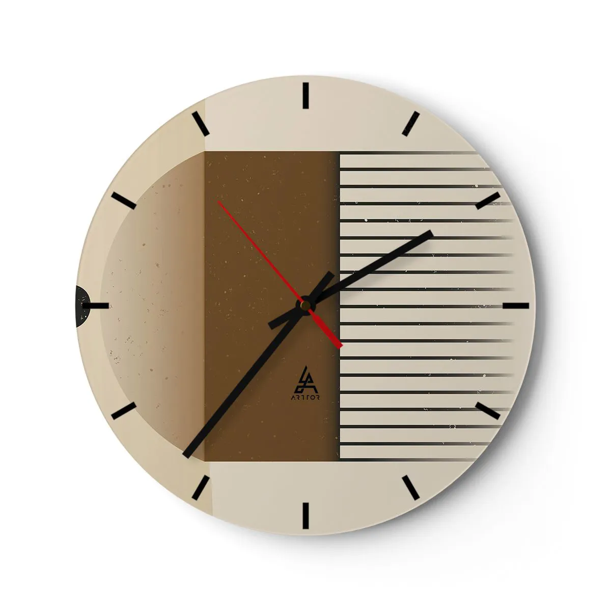 Orologio da parete, Orologio in Vetro Arttor 40x40 cm - Diversi stati -  Astrazione, Arte, Minimalismo, Arte Artistica, Arte Moderna., Cerchio