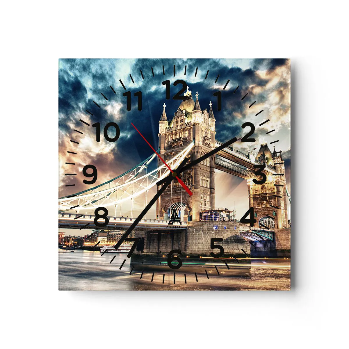 Orologio da parete, Orologio in Vetro Arttor 40x40 cm - Il monumento  dell'impero britannico - Città, Londra, Architettura, Ponte, Inghilterra
