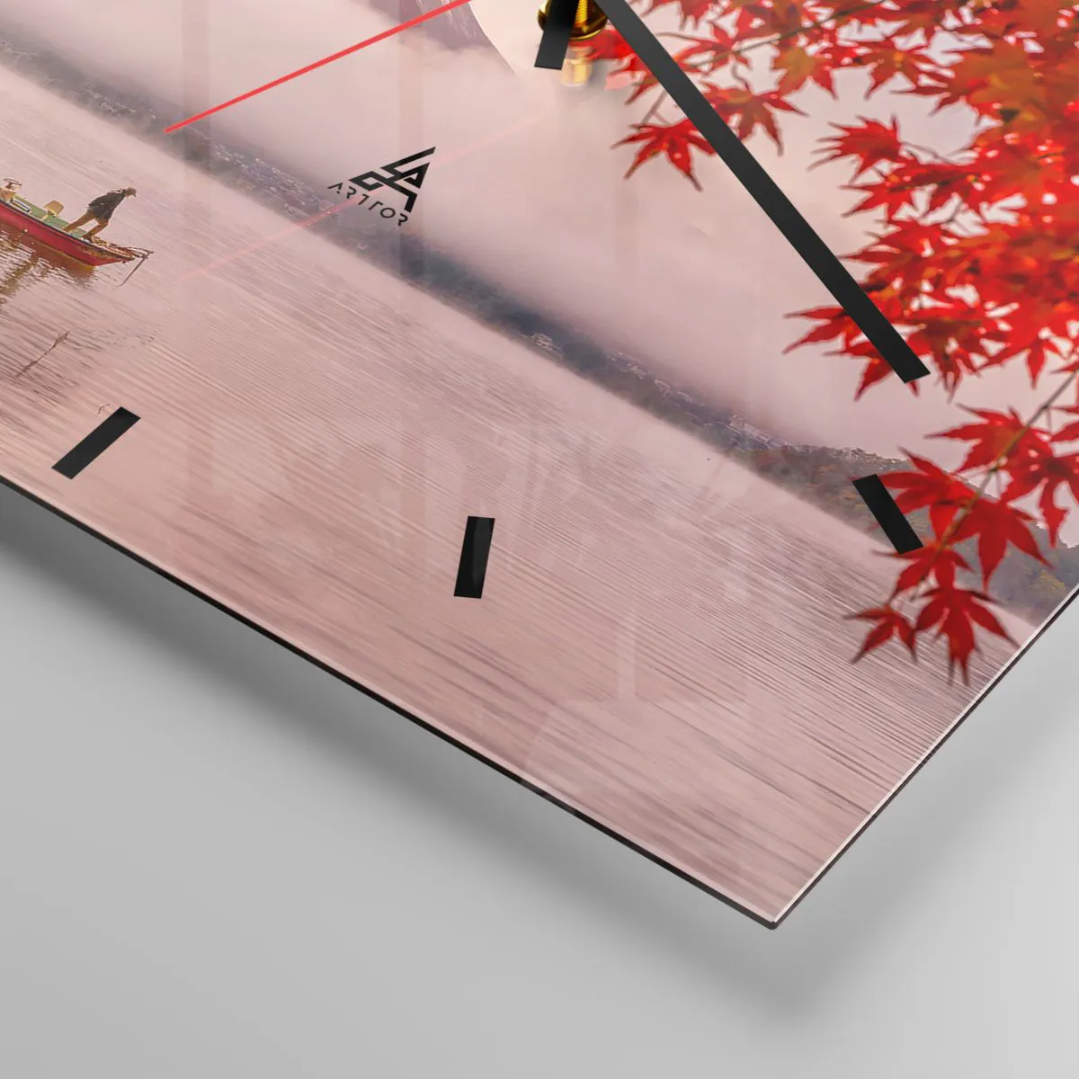 Orologio da parete Arttor - Nell'atmosfera del Giappone - Quadrante con  trattini, Forma: Quadrato - 40x40 cm - Paesaggio, Lago, Giappone