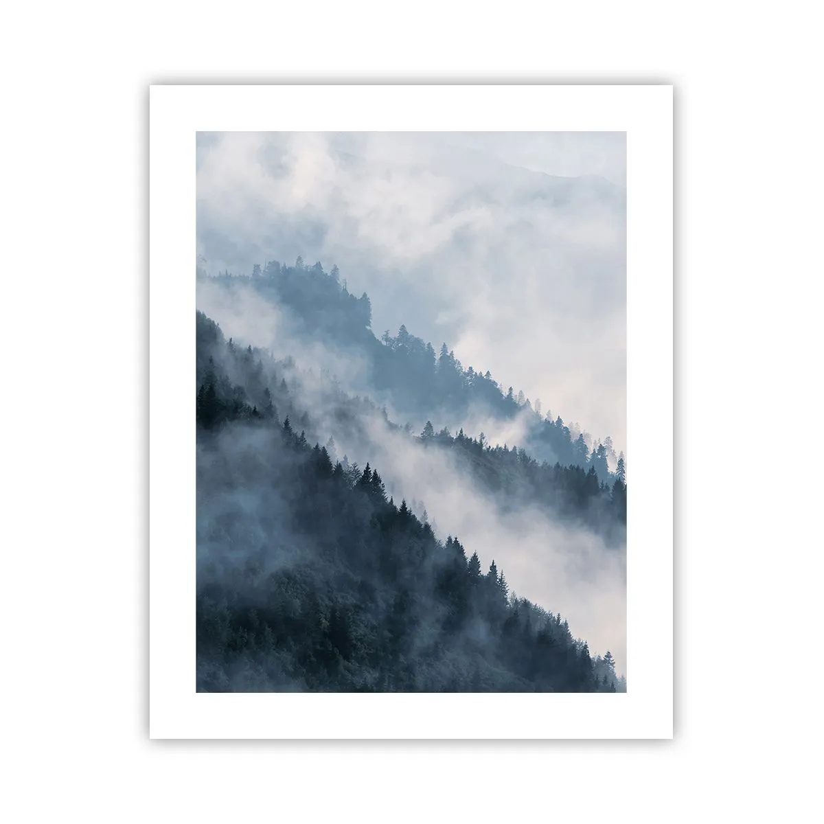 Poster Arttor 40x50 cm - Sopra le valli - Paesaggio, Montagne, Natura, Il  Tramonto, Nebbia, Per il Salotto, Per la Camera da letto, Bianco, Nero