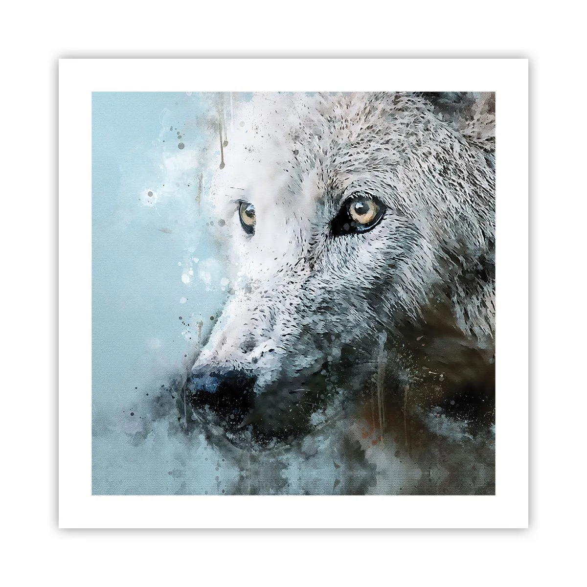 Poster Arttor 50x50 cm - Scopri l'anima del lupo - Animali, Lupo,  Predatore, Natura, La Pittura, Per il Salotto, Per la Camera da letto,  Bianco