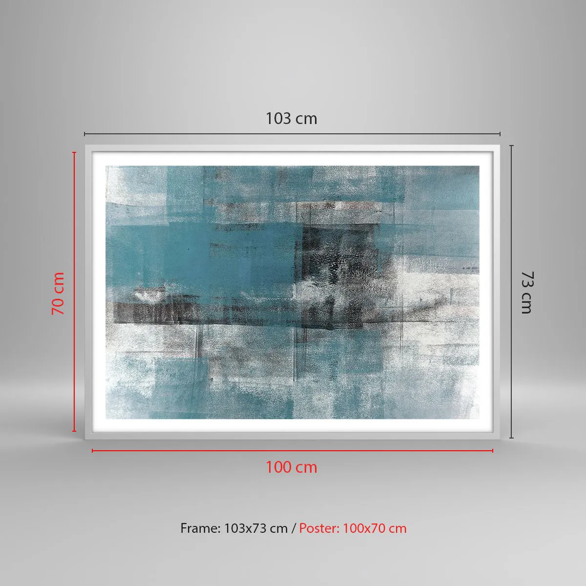 Poster in cornice bianca 100x70 cm - Acqua e aria - Arttor