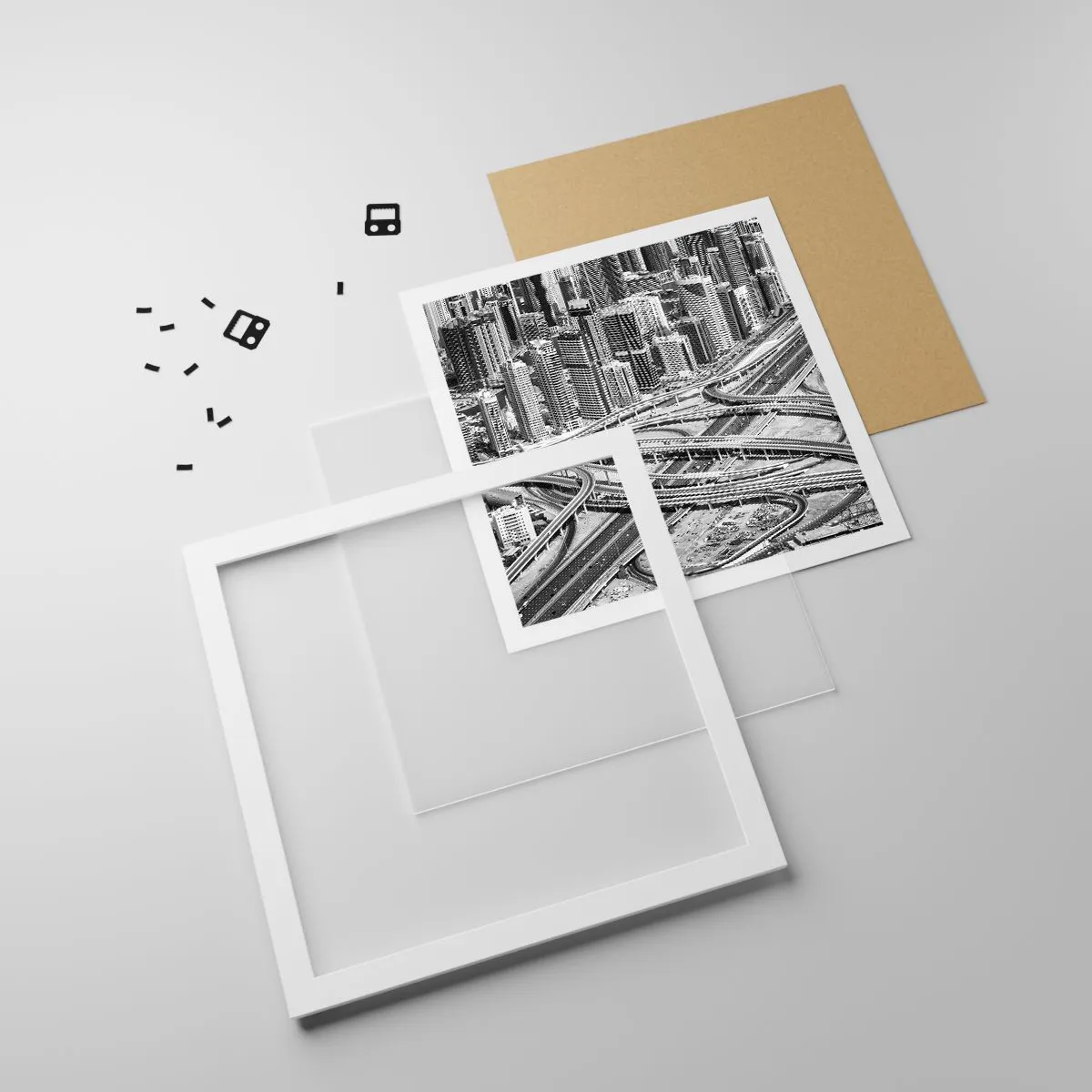 Poster in cornice bianca Arttor 30x30 cm - Dubai - città impossibile -  Città, Architettura, Metropoli, Bianco E Nero, Dubai, Per il Salotto, Per  la
