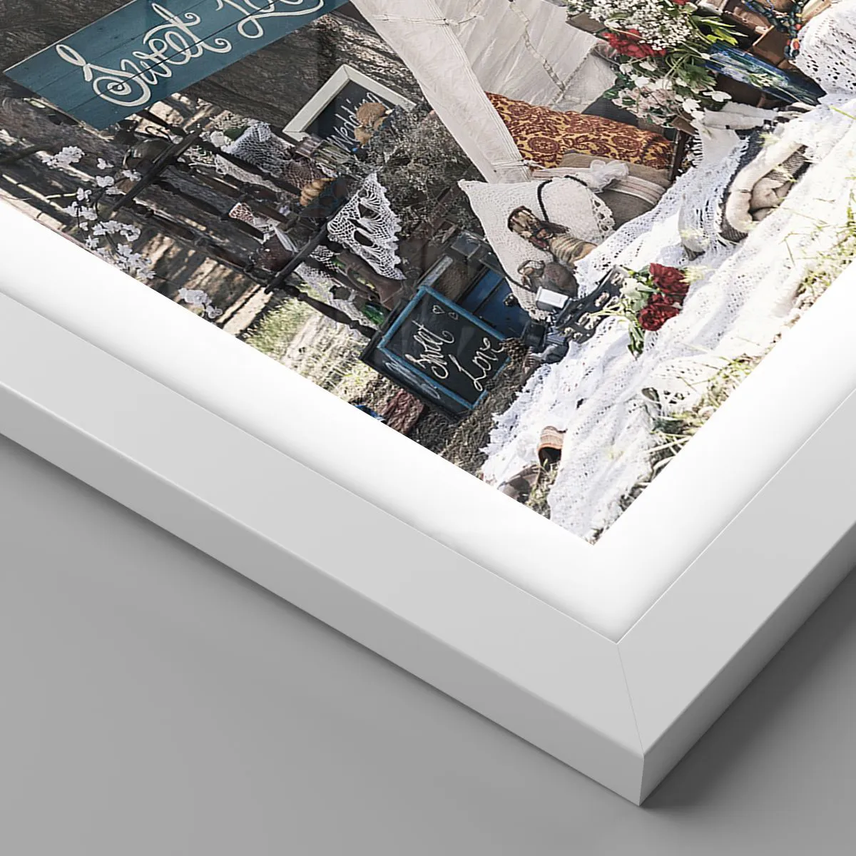 Poster in cornice bianca Arttor 30x40 cm - Make love - Paesaggio,  Vintage ▾, Boho, Amore, Foresta, Per il Salotto, Per la Camera da letto,  Bianco