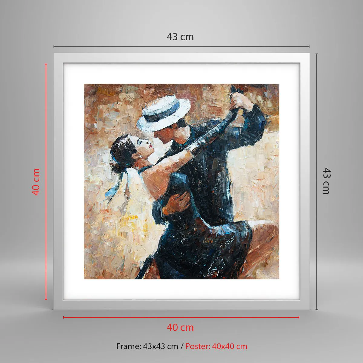 Poster in cornice bianca 40x40 cm - Alla Rodolfo Valentino - Arttor -  Decorazioni da parete moderne e originali, per il salotto e la camera da  letto