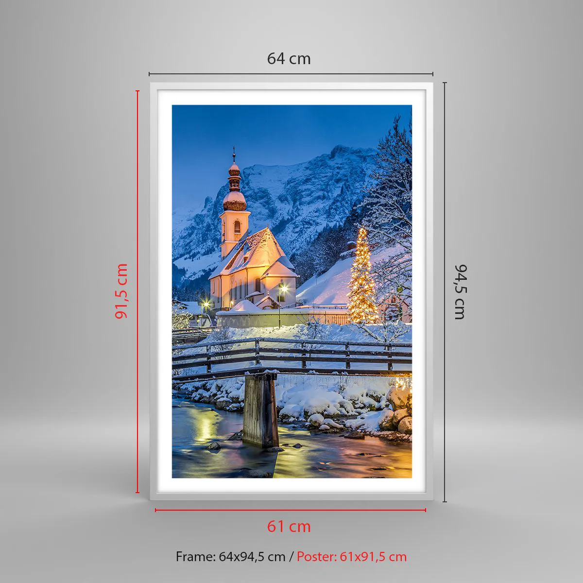 Poster in cornice bianca 61x91 cm - Lo spirito di Natale - Arttor -  Decorazioni da parete moderne e originali, per il salotto e la camera da  letto
