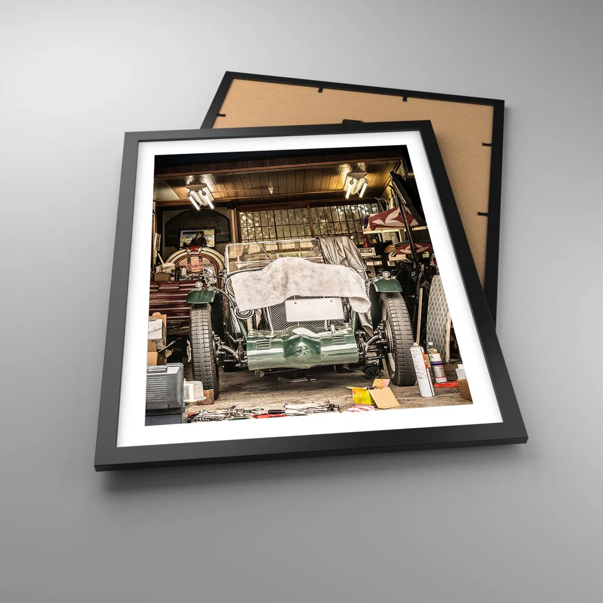 Poster in cornice nera Arttor 40x50 cm - Ritorno al passato - Macchina,  Garage Per Auto, Vintage ▾, Passatempo, Settore Automobilistico, Per il