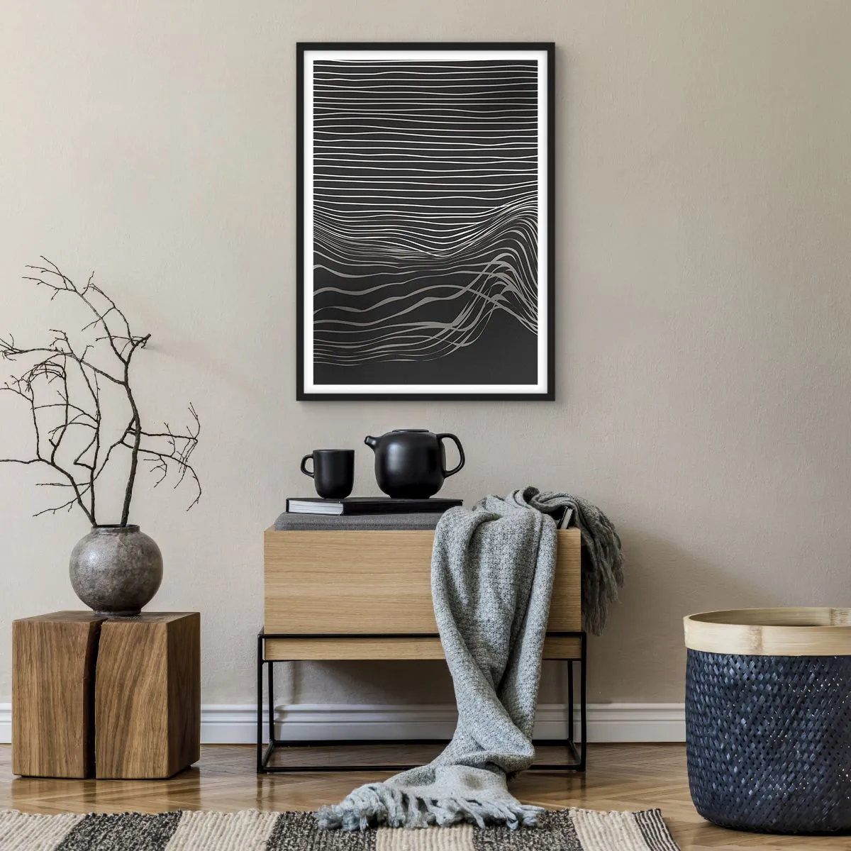ZHMANLUCK Cornice per quadri astratti per pareti della camera da letto  Dipinti su tela con cornice nera per decorazioni murali 70x100 cm (28x39  pollici) con cornice nera : : Casa e cucina