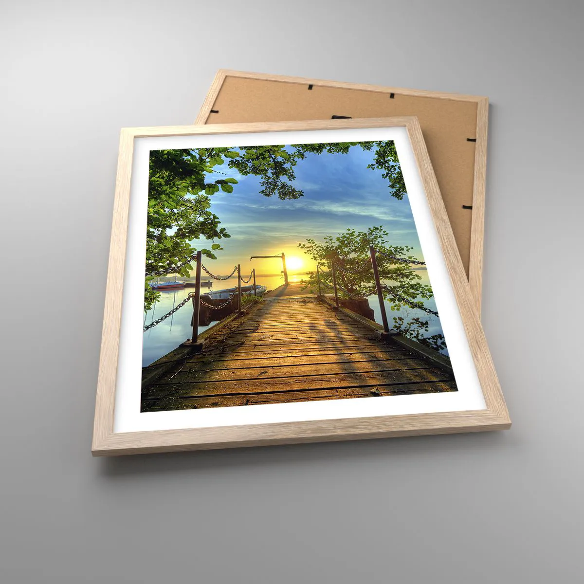 Poster in cornice rovere chiaro 40x50 cm - Tramonto sul lago - Arttor -  Decorazioni da parete moderne e originali, per il salotto e la camera da  letto