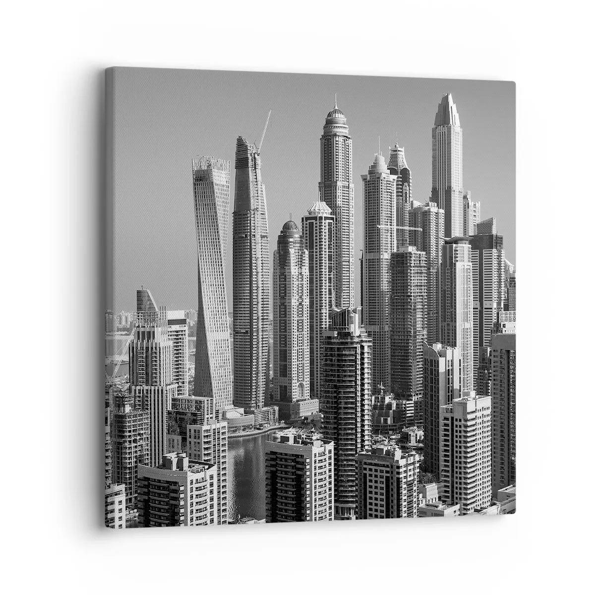 Quadro su tela Arttor 30x30 cm - Grattacieli, Fotografia, Dubai, Moderno, Per il Salotto, Per la Camera da letto, Bianco, Nero, Orizzontali, Tela, AC30x30-4388