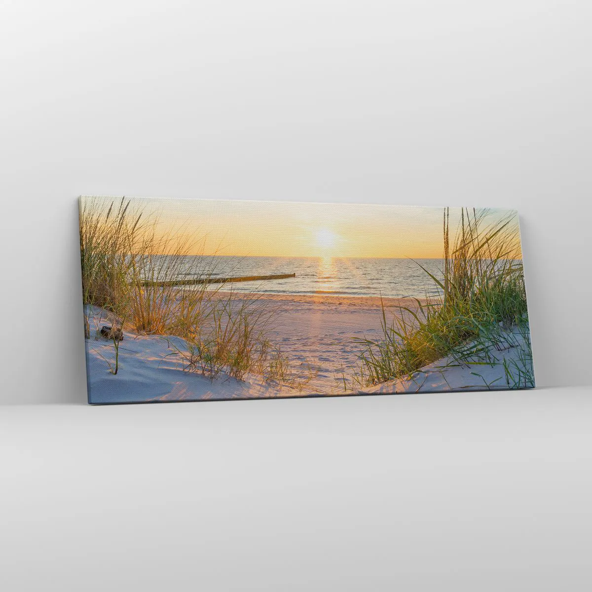 Quadro su tela 100x40 cm - Rumore del mare, uccelli che cantano, spiaggia  selvatica tra i cespugli - Arttor - Negozio con decorazioni da parete