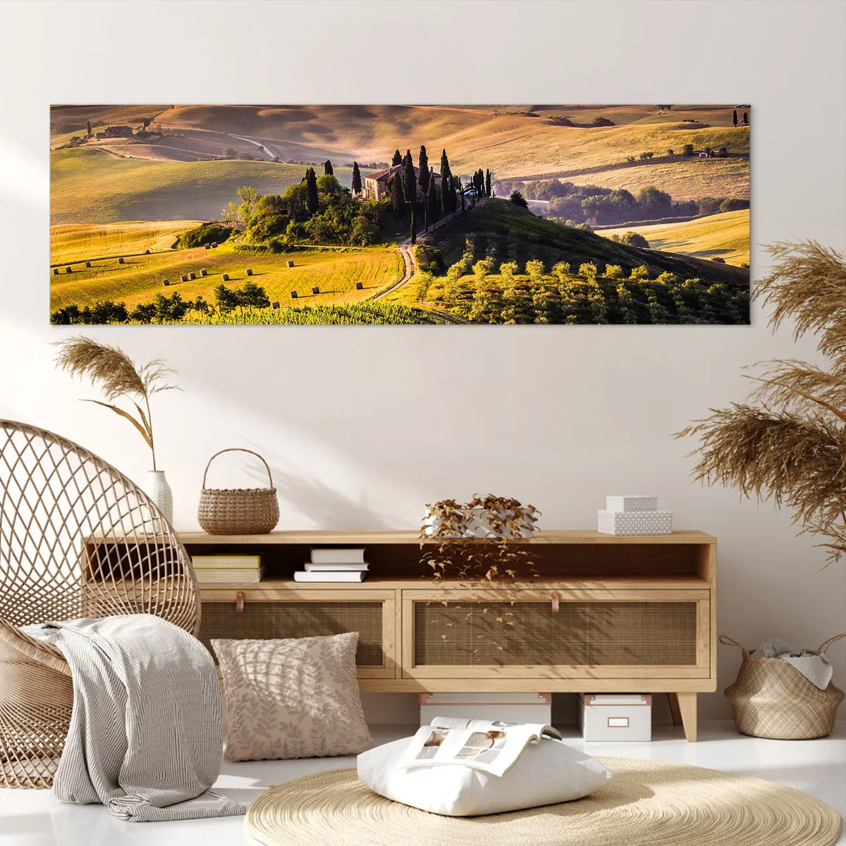 Quadro su tela 160x50 cm - Arcadia: paesaggio toscano - Arttor - Negozio  con decorazioni da parete