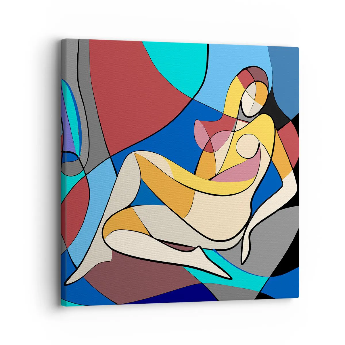 Quadro su tela, Stampe su Tela Arttor 30x30 cm - Nudo cubista - Cubismo,  Moderno, Donna, Marrone, Nero, Quadrato, Tela, AC30x30-5631