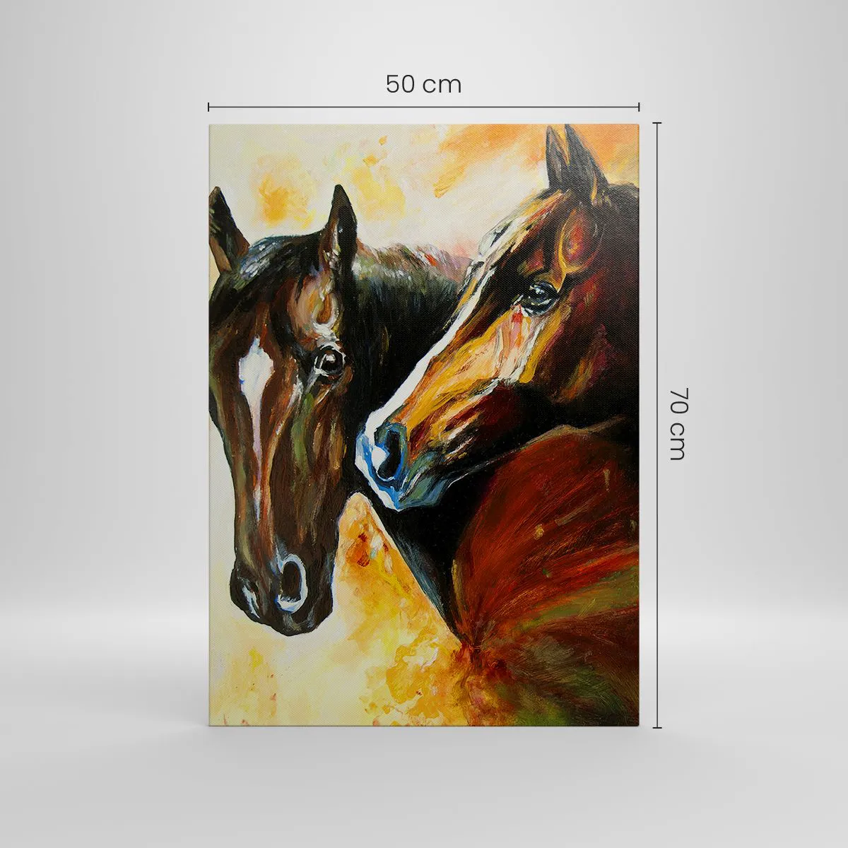 Quadro su tela, Stampe su Tela Arttor 50x70 cm - Due volte più grazia -  Animali, I Cavalli, Natura, Arte, Astrazione, Per il Salotto, Per la Camera  da