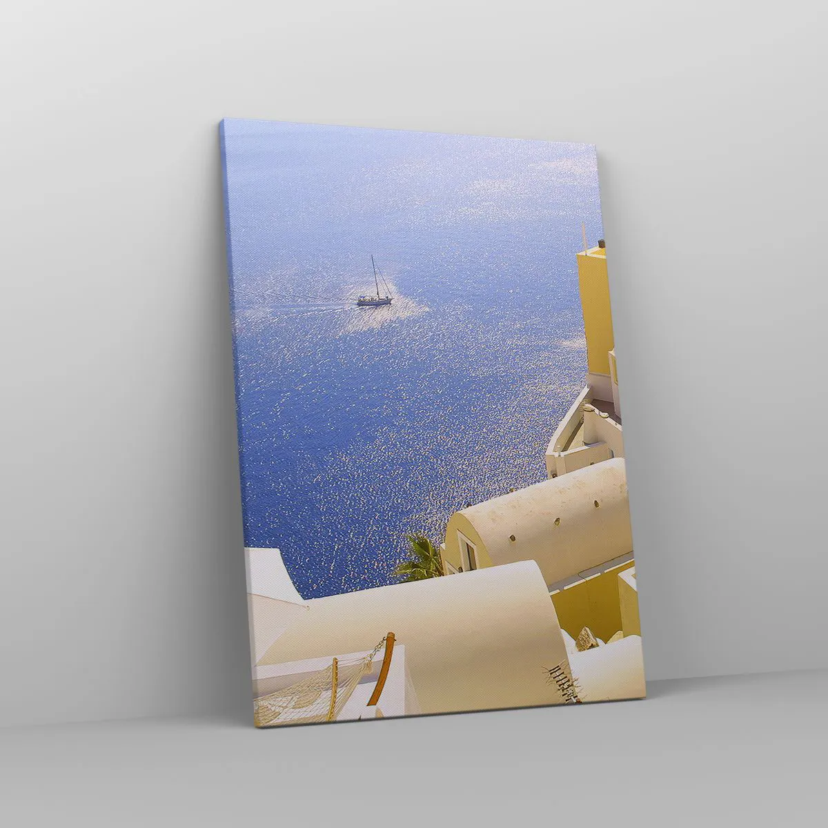 Quadro su tela, Stampe su Tela 50x70 cm - Paesaggio greco in bianco e blu -  Arttor - Negozio con decorazioni da parete