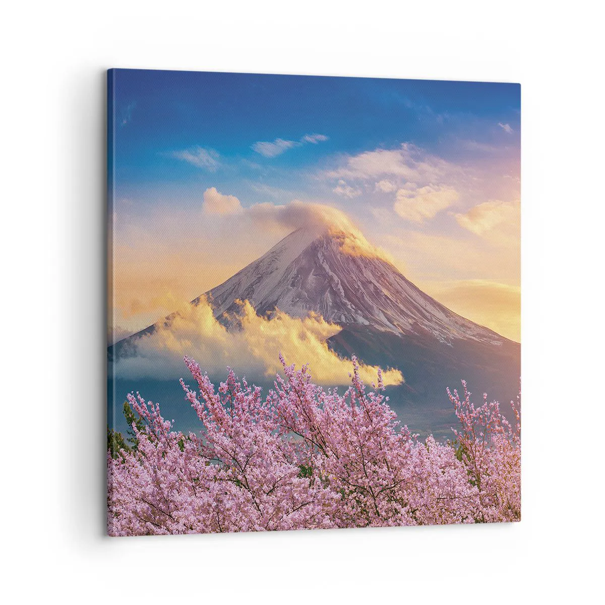 Quadro su tela, Stampe su Tela Arttor 60x60 cm - Sacralità giapponese -  Paesaggio, Monte Fuji, Vulcano, Giappone, Natura, Per il Salotto, Per la