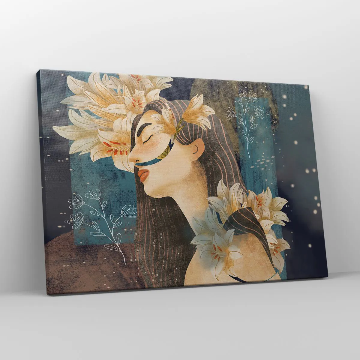 Quadro su tela 70x50 cm - La favola della principessa con i gigli - Arttor  - Negozio con decorazioni da parete