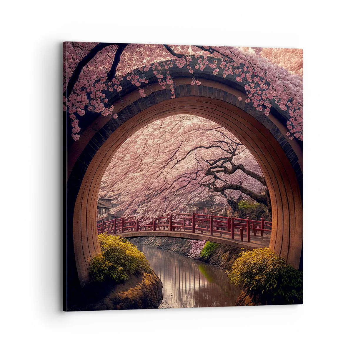 Quadro su tela, Stampe su Tela 70x70 cm - Primavera giapponese - Arttor -  Negozio con decorazioni da parete