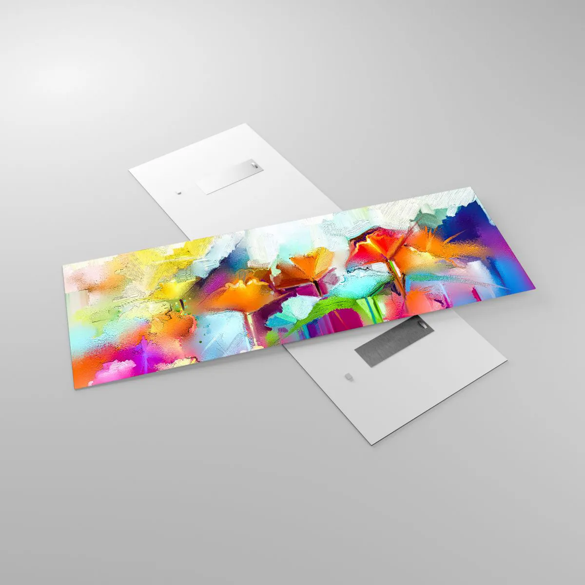 Quadro su vetro 140x50 cm - L'arcobaleno è fiorito - Arttor - Decorazioni  da parete moderne e originali, per il salotto e la camera da letto