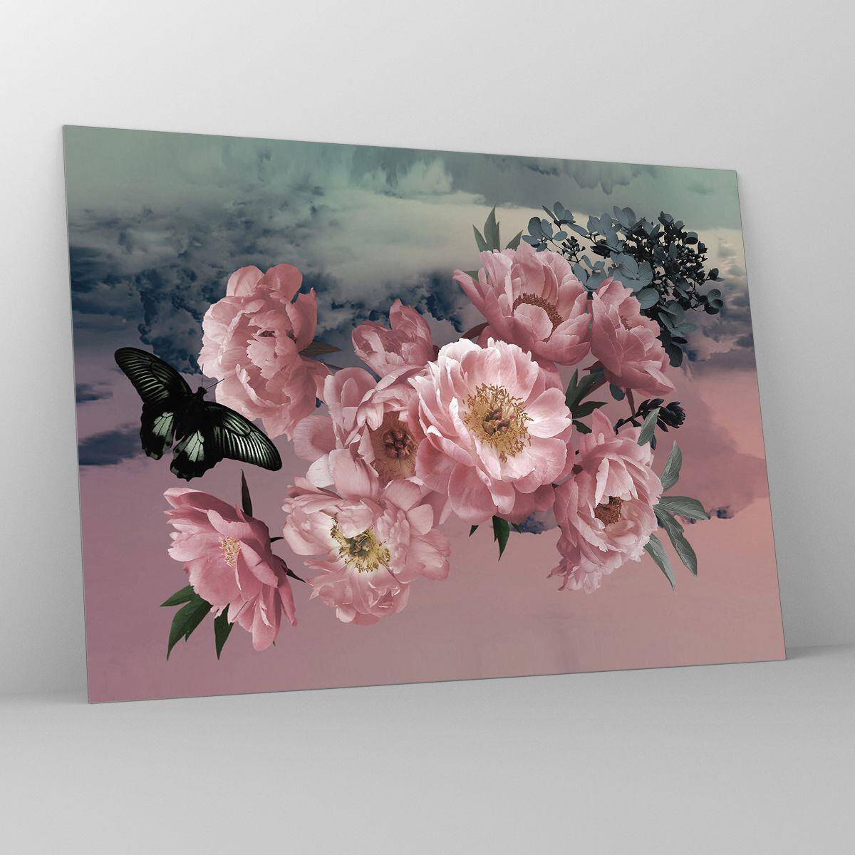 Quadro su vetro Arttor 70x50 cm - L'apice della romanticità - Fiore Di  Peonia, La Farfalla, Fiori, Mazzo Di Fiori, Disegno, Per il Salotto, Per la