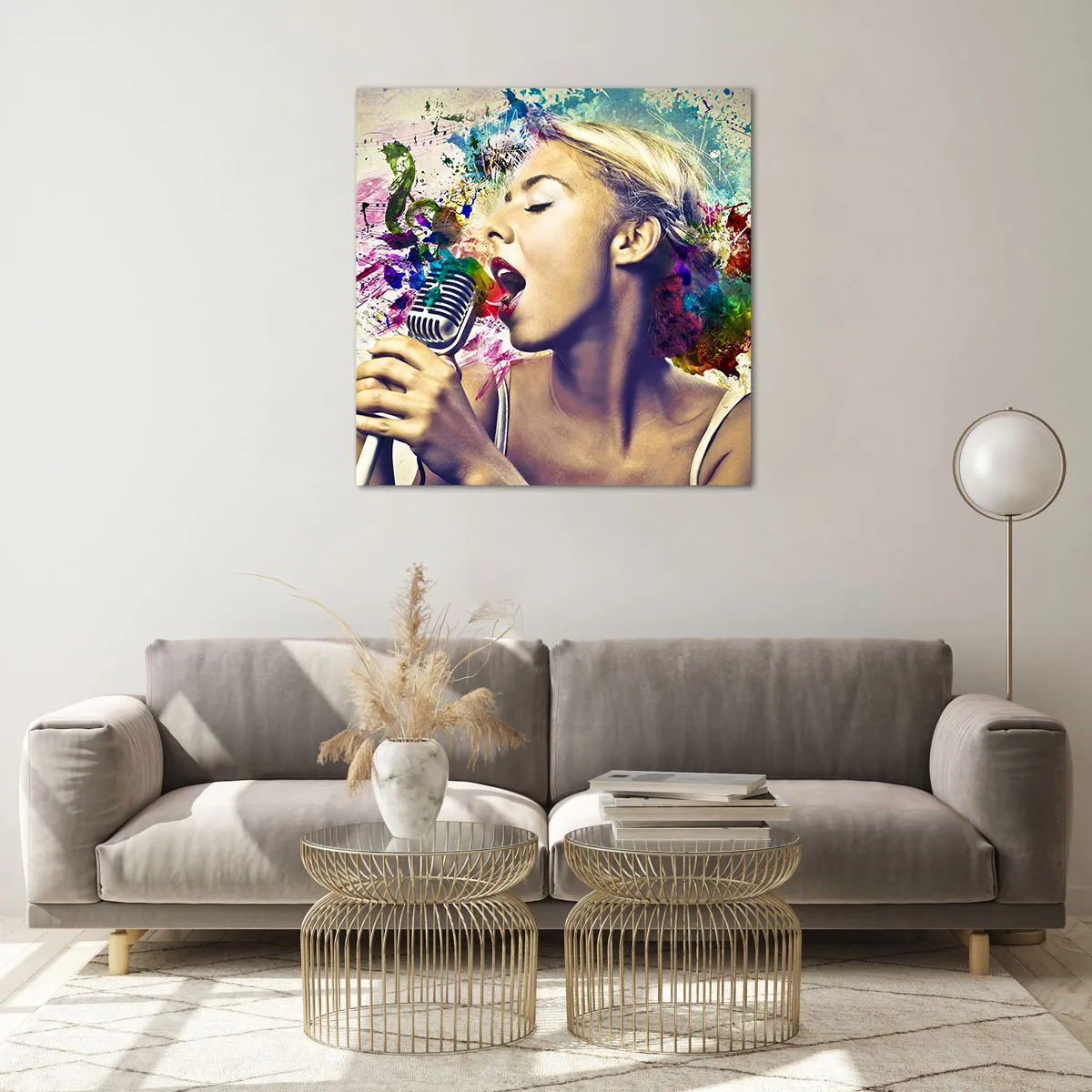 Quadro su tela 70x70 cm - Dipingere il mondo con la voce - Arttor - Negozio  con decorazioni da parete