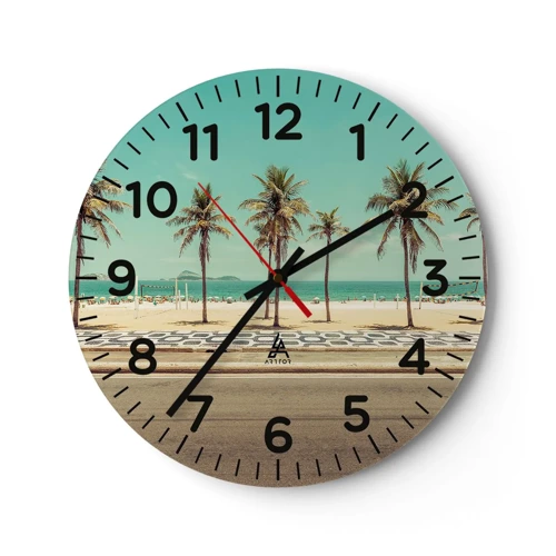 Orologio da parete - Orologio in Vetro - A guardia della spiaggia - 30x30 cm