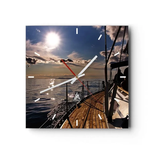 Orologio da parete - Orologio in Vetro - A vele spiegate verso il sole - 30x30 cm