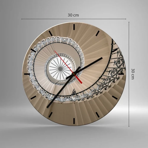 Orologio da parete - Orologio in Vetro - Al centro della chiocciola - 30x30 cm