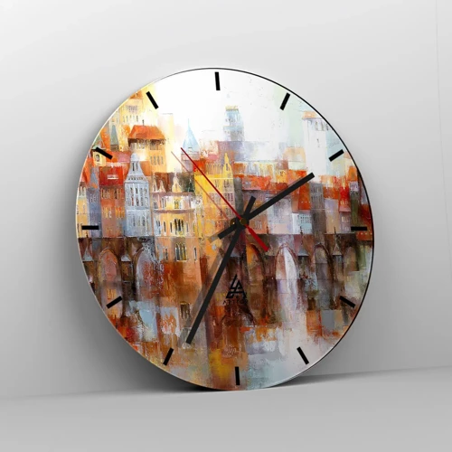 Orologio da parete - Orologio in Vetro - Anche sotto il ponte è bello - 40x40 cm