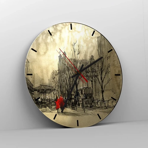 Orologio da parete - Orologio in Vetro - Appuntamento nella nebbia di Londra  - 30x30 cm