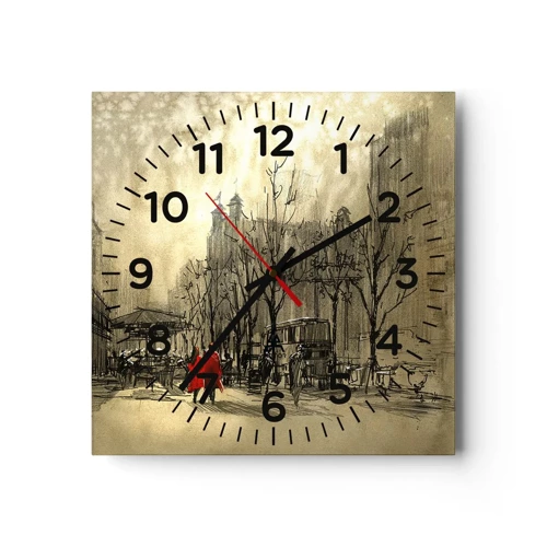 Orologio da parete - Orologio in Vetro - Appuntamento nella nebbia di Londra  - 30x30 cm