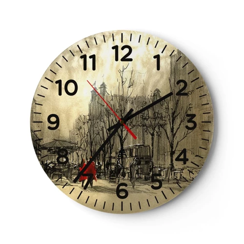 Orologio da parete - Orologio in Vetro - Appuntamento nella nebbia di Londra  - 30x30 cm