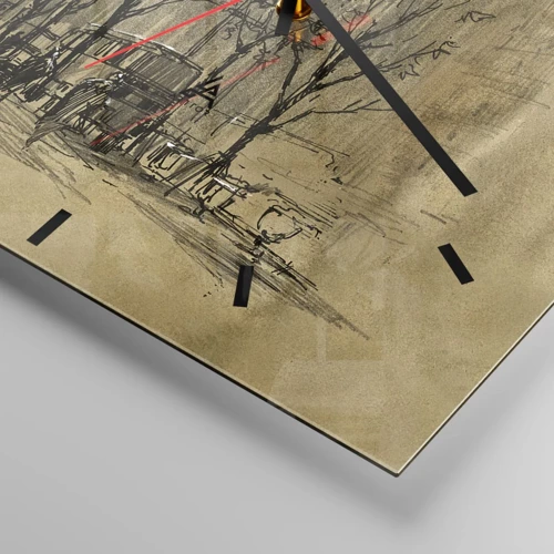 Orologio da parete - Orologio in Vetro - Appuntamento nella nebbia di Londra  - 40x40 cm