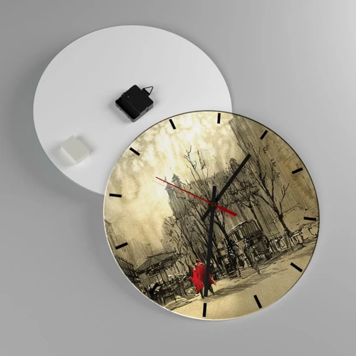Orologio da parete - Orologio in Vetro - Appuntamento nella nebbia di Londra  - 40x40 cm