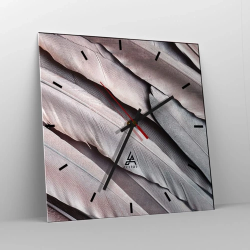 Orologio da parete - Orologio in Vetro - Argento rosato - 30x30 cm