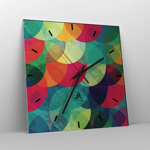 Orologio da parete - Orologio in Vetro - Ascensione arcobaleno - 30x30 cm