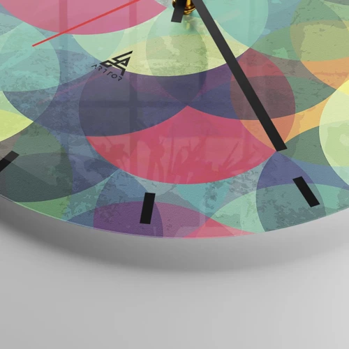 Orologio da parete - Orologio in Vetro - Ascensione arcobaleno - 40x40 cm
