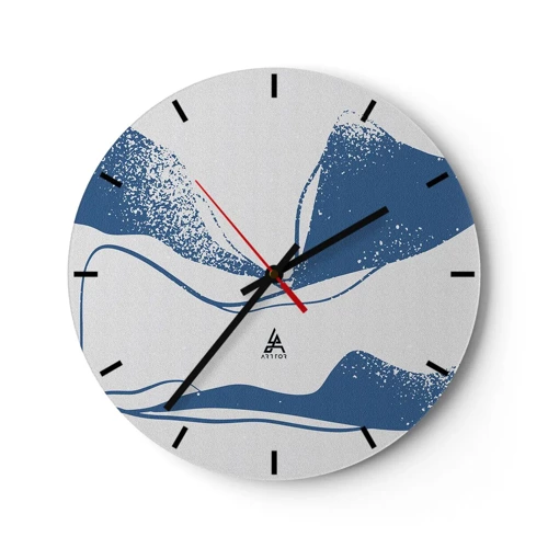 Orologio da parete - Orologio in Vetro - Astrazione alata - 30x30 cm