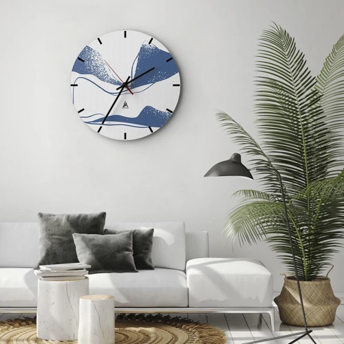 Orologio da parete - Orologio in Vetro - Astrazione alata - 30x30 cm