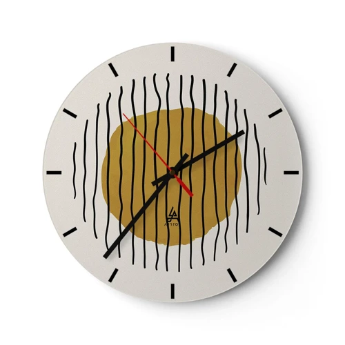 Orologio da parete - Orologio in Vetro - Astrazione fremente di calore - 30x30 cm