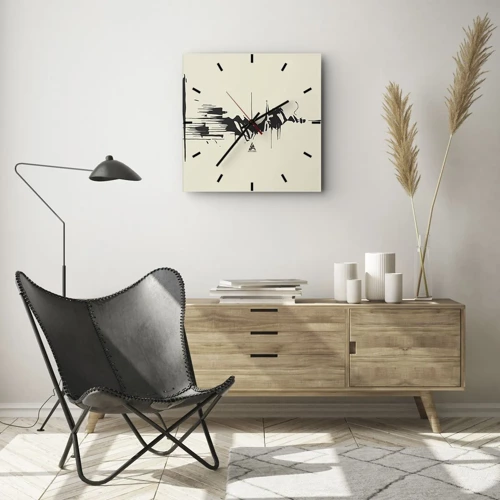 Orologio da parete - Orologio in Vetro - Astrazione frettolosa - 30x30 cm